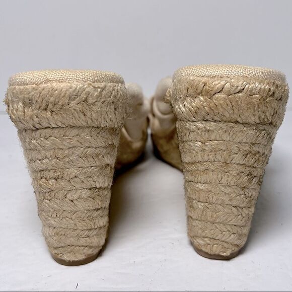 Soludos Ivory Knotted Wedge Espadrille Heels 6.5 - Picture 4 of 10